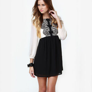 Lulu's Babydoll Tunic Black/Cream